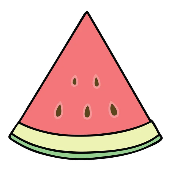 Handgezeichnete Skurrile Karikatur Wassermelone — Stockvektor