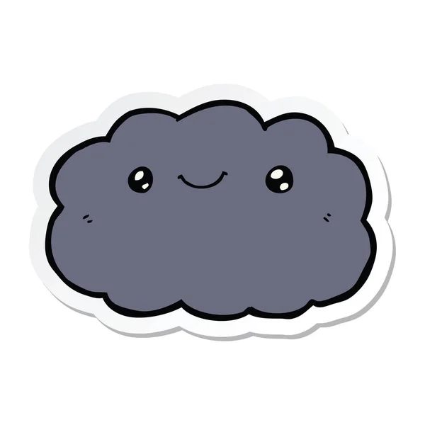 Sticker of a cartoon cloud — Stock Vector