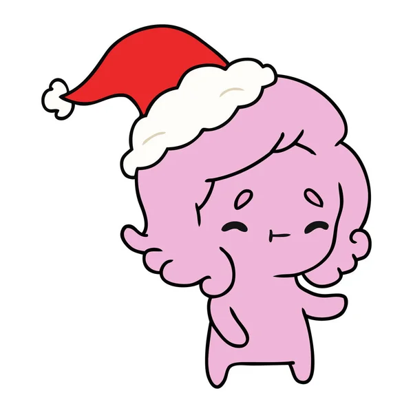Desenhos animados de Natal do fantasma kawaii —  Vetores de Stock