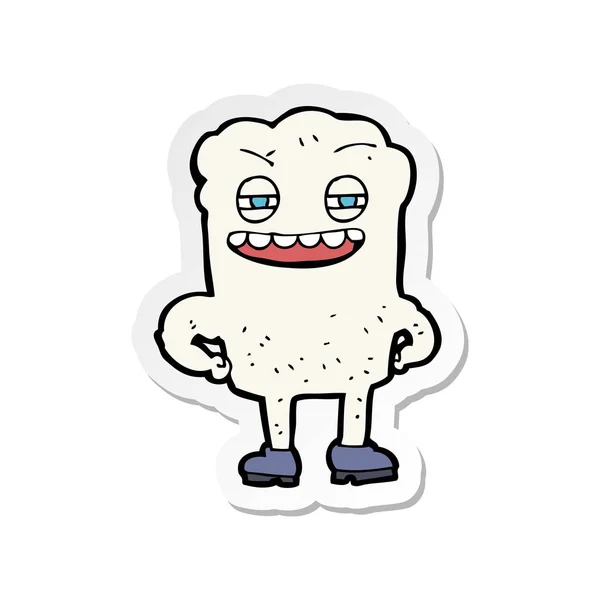 Sticker van een cartoon gelukkig tand — Stockvector