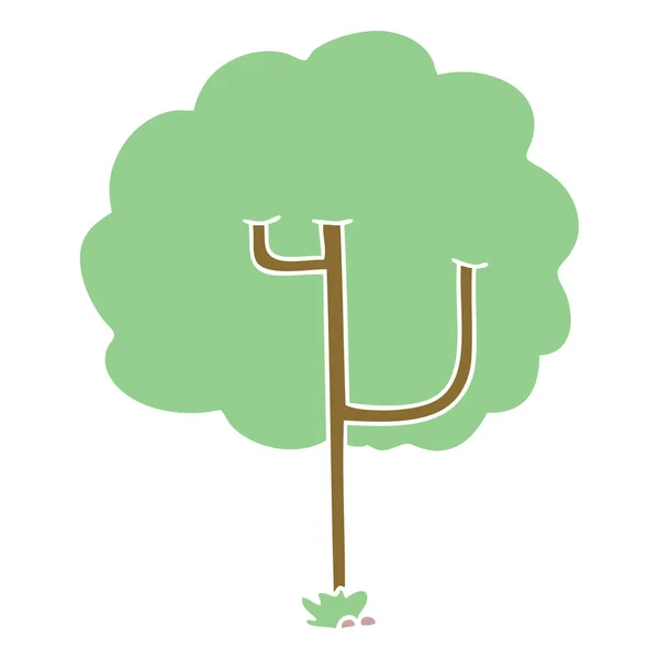 Çekilmiş Ilginç Karikatür Ağaç — Stok Vektör
