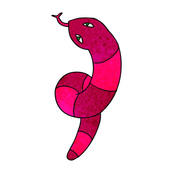 Texturou kreslený dlouhého hada — Stockový vektor