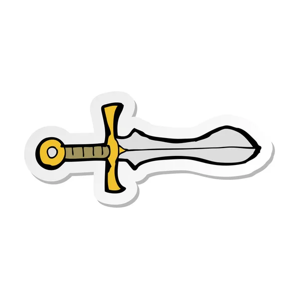 Etiqueta de uma espada de desenho animado —  Vetores de Stock