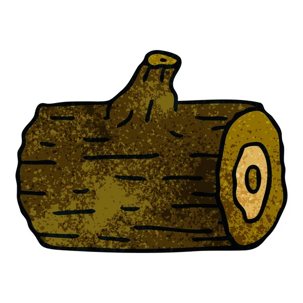 Mão peculiar desenhado cartoon madeira log — Vetor de Stock