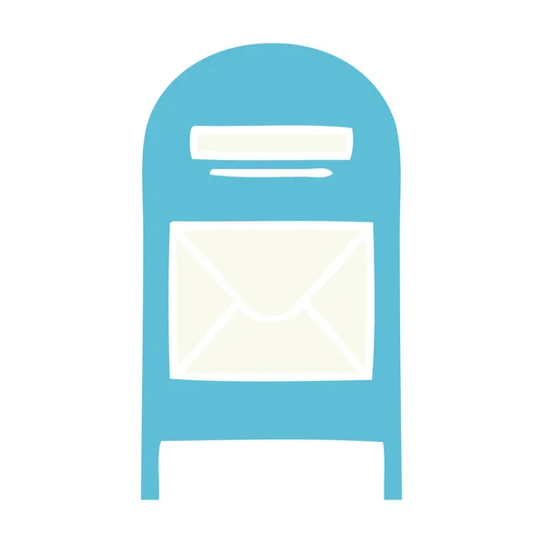 Caixa de correio de desenhos animados retro de cor plana —  Vetores de Stock