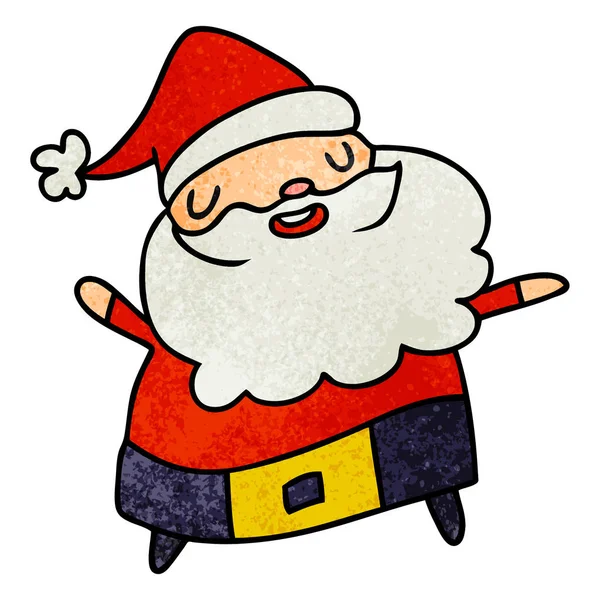 Dessin animé texturé kawaii de Père Noël claus — Image vectorielle