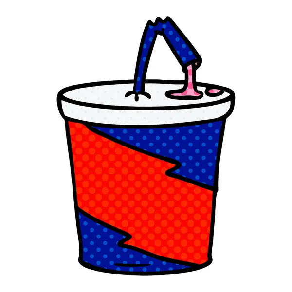 Garabato de dibujos animados de fastfood bebida — Archivo Imágenes Vectoriales
