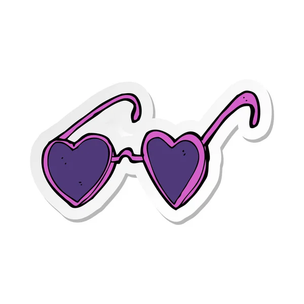Sticker van een cartoon hart zonnebril — Stockvector