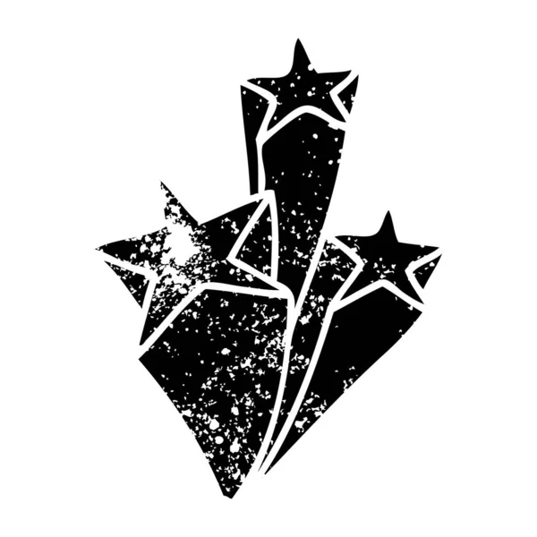 苦しめられたシンボルの風変わりな星 — ストックベクタ