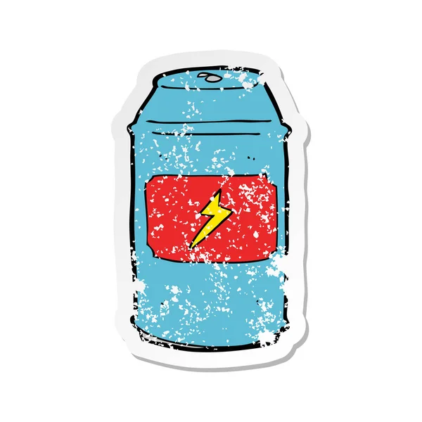 Etiqueta angustiada retro de uma lata de cerveja dos desenhos animados —  Vetores de Stock