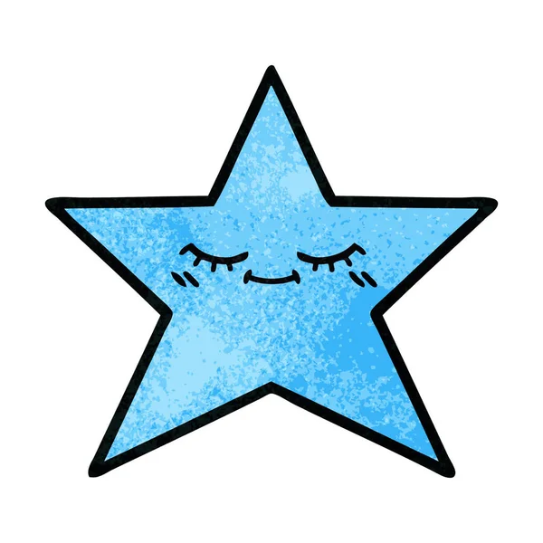 Retro grunge textura dibujos animados estrella de mar — Vector de stock