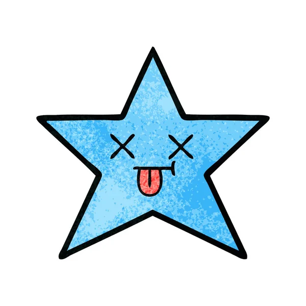 Retro grunge textura dibujos animados estrella de mar — Vector de stock