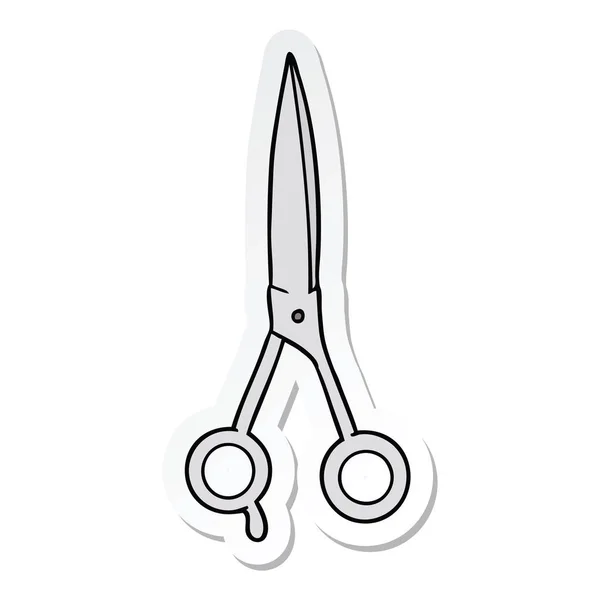 Sticker of a cartoon barber scissors — Stock Vector