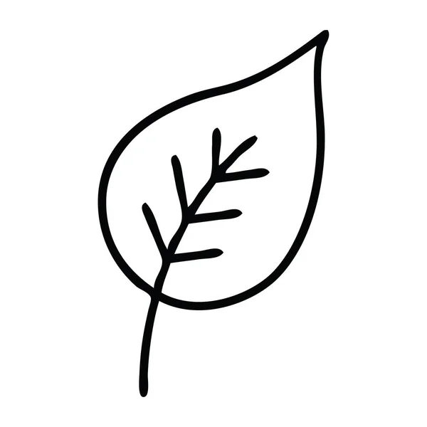 Linienzeichnung Karikatur Eines Herbstblattes — Stockvektor