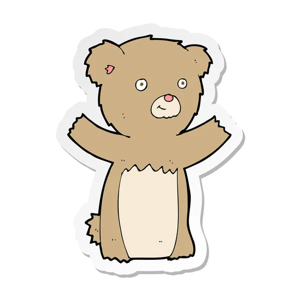 Sticker Van Teddybeer Van Een Cartoon — Stockvector