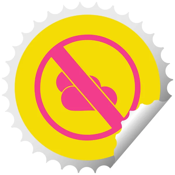 Autocollant pelant circulaire bande dessinée pas de sorts ensoleillés autorisé signe — Image vectorielle