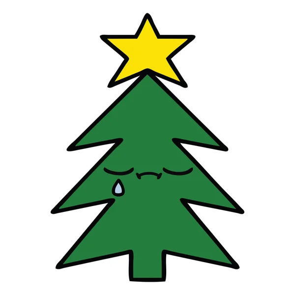 Niedlicher Cartoon-Weihnachtsbaum — Stockvektor