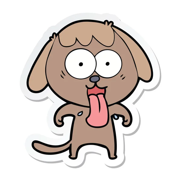 Sticker van de hond van een leuke cartoon — Stockvector