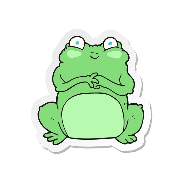 卡通滑稽青蛙的贴纸 — 图库矢量图片