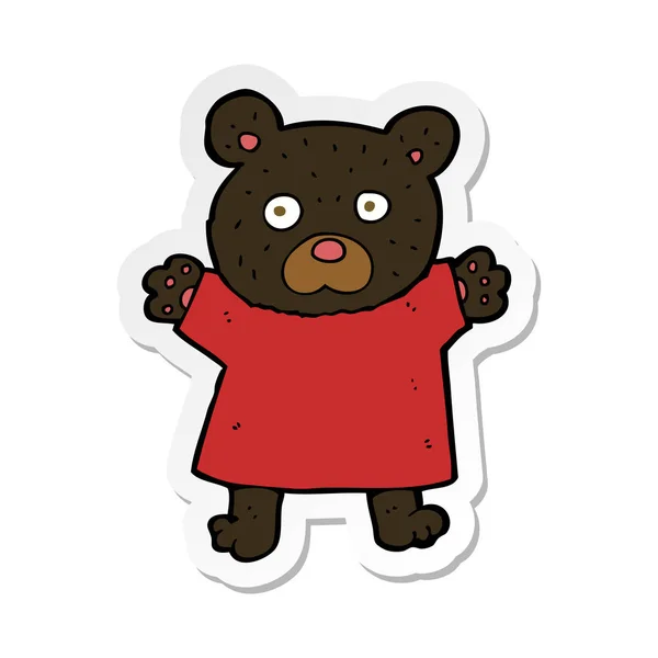 Adesivo di un cartone animato carino orso nero — Vettoriale Stock