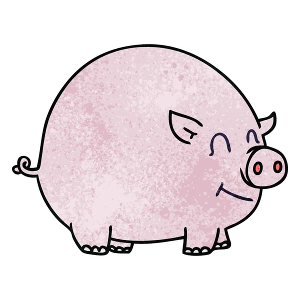 Quirky hand drawn cartoon pig — Stock Vector