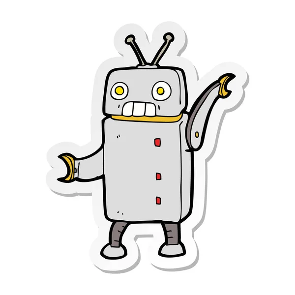 Bir karikatür komik robot Sticker — Stok Vektör