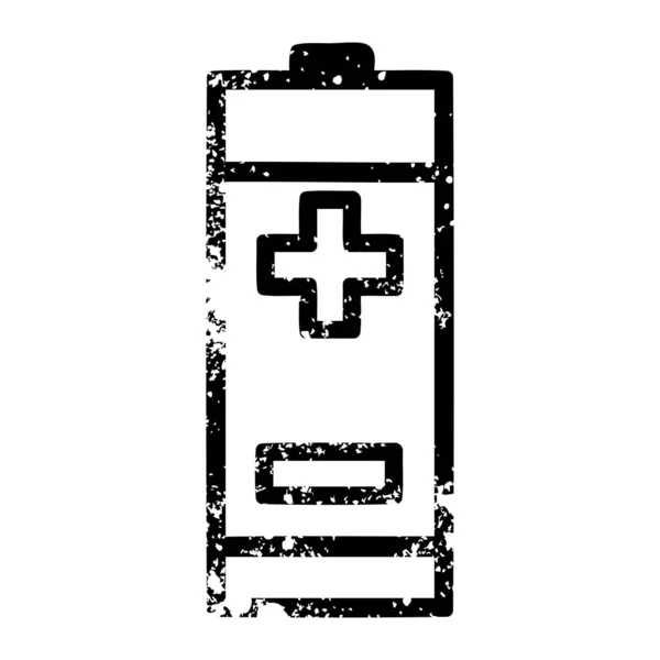 Batteria Simbolo Icona Angosciato — Vettoriale Stock