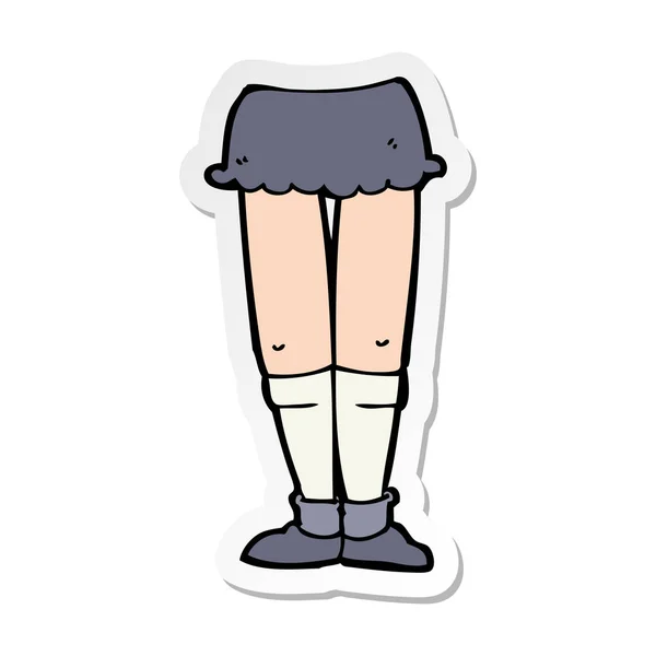 Sticker of a cartoon female legs — Stock Vector