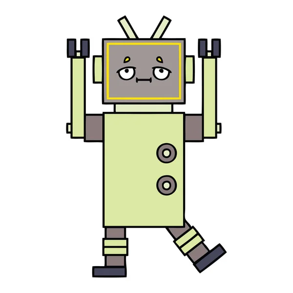 Χαριτωμένο Σκίτσο Ένα Ρομπότ — Διανυσματικό Αρχείο