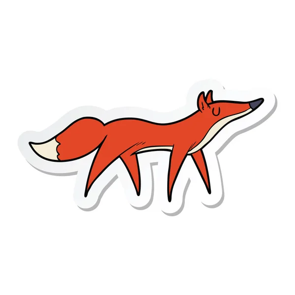 Sticker van een cartoon-fox — Stockvector