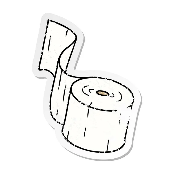 Ручная Рисованная Наклейка Наклейкой Туалетной Бумаги — стоковый вектор