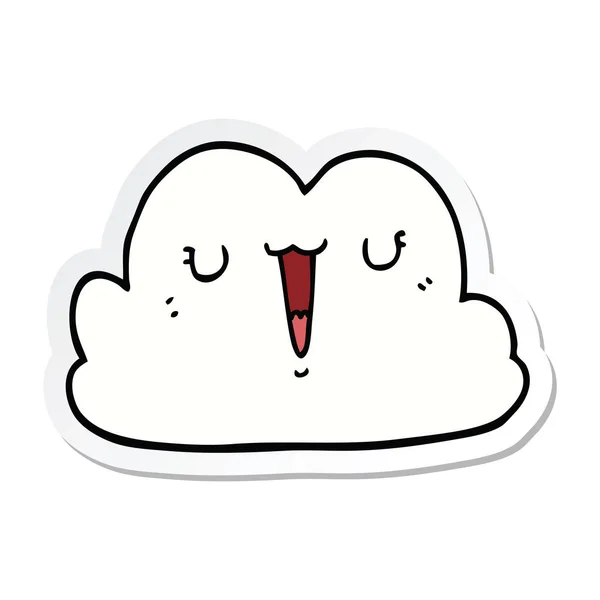 Nálepkou roztomilý kreslený Cloud — Stockový vektor