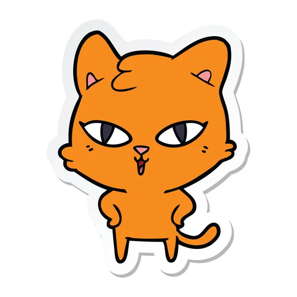 Sticker Van Een Cartoon Kat — Stockvector