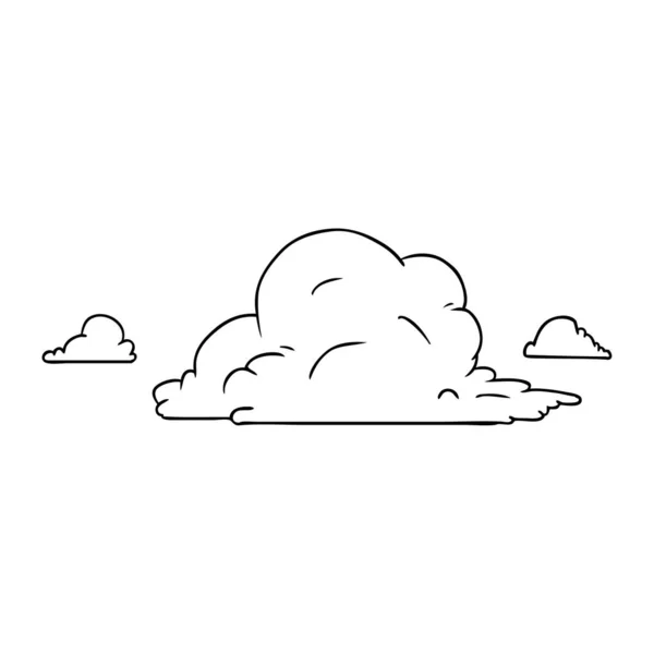 Χέρι Συρμένο Γραμμικό Σχέδιο Doodle Λευκό Μεγάλο Σύννεφα — Διανυσματικό Αρχείο