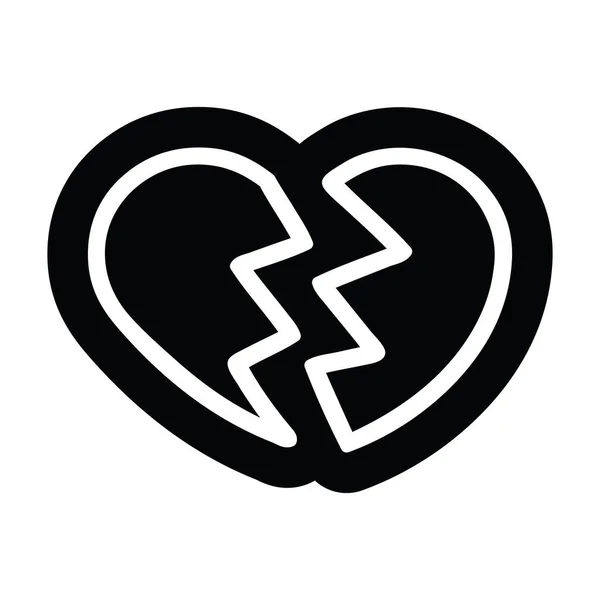 Gebroken hart-icoon — Stockvector