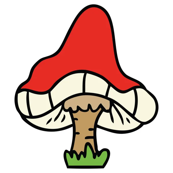 Cartoon doodle jediné houby — Stockový vektor