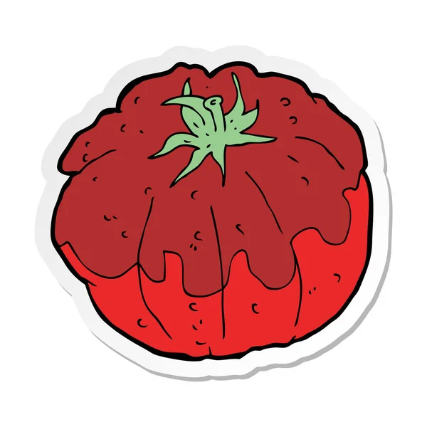 Sticker of a cartoon tomato — Stock Vector