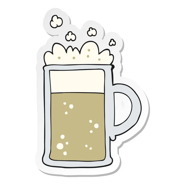 Pegatina de un tanque de dibujos animados de cerveza — Vector de stock