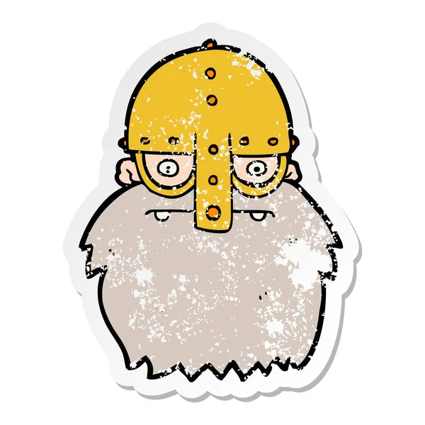 Мучительная наклейка на лицо викинга — стоковый вектор