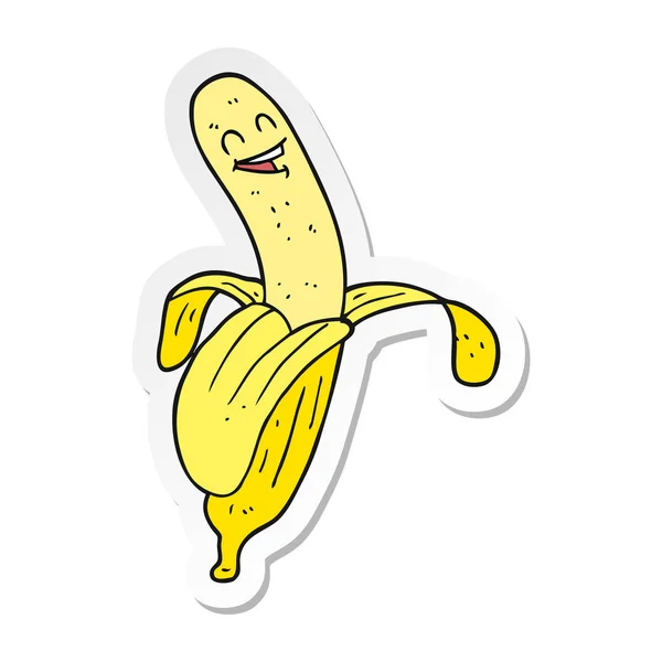 Nálepka Karikatura Banán — Stockový vektor