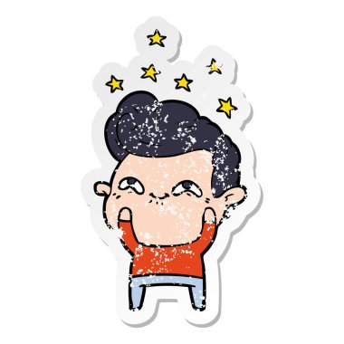 adam bir karikatür sıkıntılı etiket heyecanlı