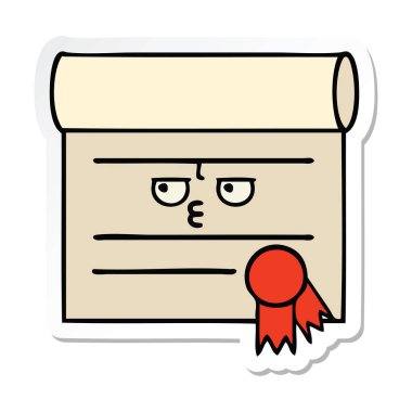 sevimli çizgi sertifika etiket