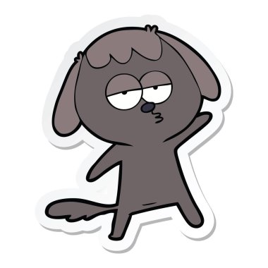 köpek etiket bir karikatür sıkılmış