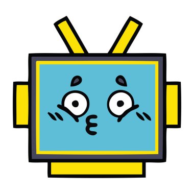 sevimli çizgi robot baş