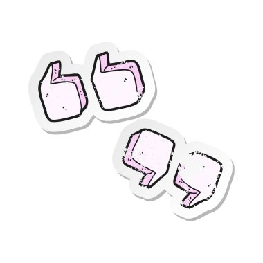 çizgi film tırnak Retro sıkıntılı etiket