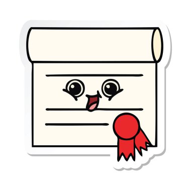 sevimli çizgi sertifika etiket