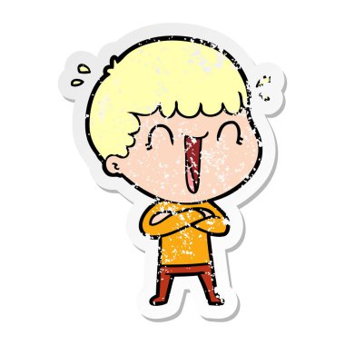 gülünecek bir çizgi film adamın sıkıntılı etiket