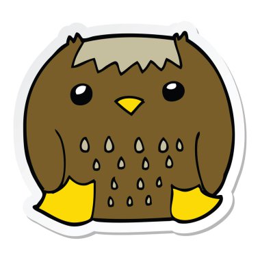 etiket bir karikatür baykuş