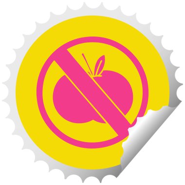 etiket karikatür izin verilen işaret yok meyve soyma daire