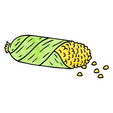 üzerinde taze Mısır dokulu karikatür doodle